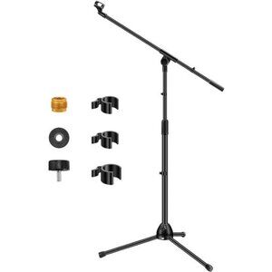 Microphone Stand,Boom Arm Mic Stand Floor Detachable Height Adjustable HeavyDuty